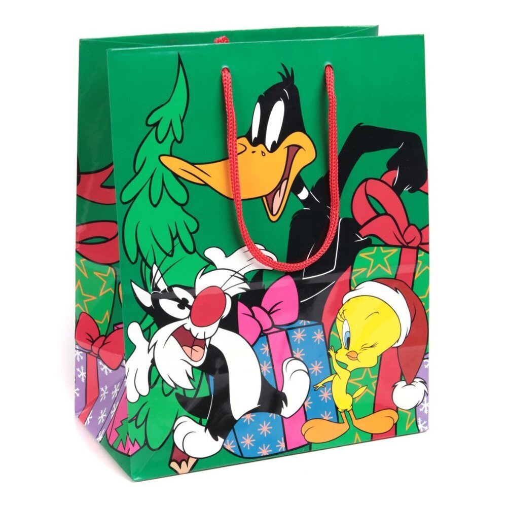 Vintage Looney Tunes Christmas Gift Bag 1994 HALLMARK Daffy Sylvester Tweety